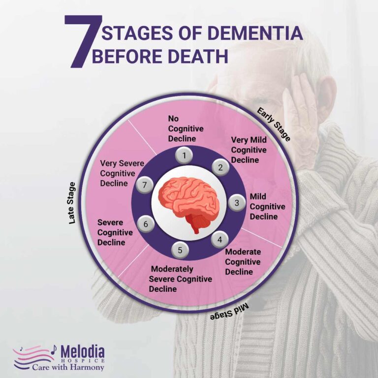 Infographic: 7 Stages of Dementia Before Death - Melodia Hospice